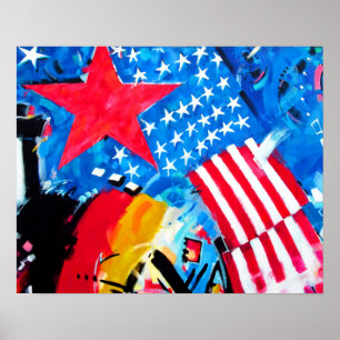 Poster East Side Gallery, Berlin Wall, drapeaux