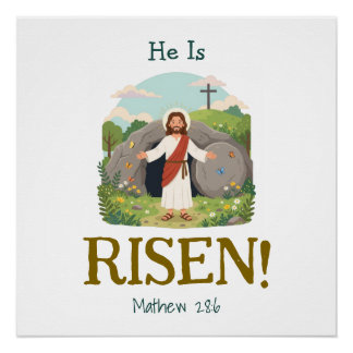 Poster Easter Bible Verse Kids Christian Scripture