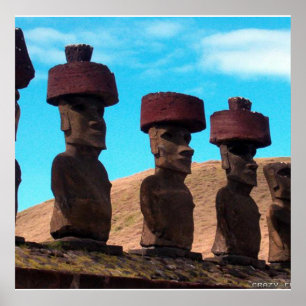 POSTER EASTER ISLAND PARLER DES TÊTES