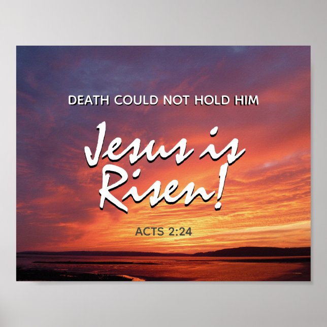 Poster EASTER Jesus est ressuscité élégant coucher de sol (Devant)