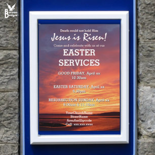 Poster EASTER Jésus est ressuscité SERVICES D'ÉGLISE Cust