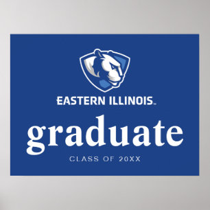 Poster Eastern Illinois Panthers Head and Wordmark Logo