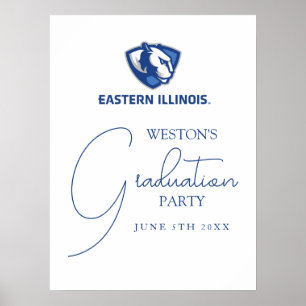 Poster Eastern Illinois Panthers Head and Wordmark Logo