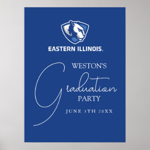Poster Eastern Illinois Panthers Head and Wordmark Logo