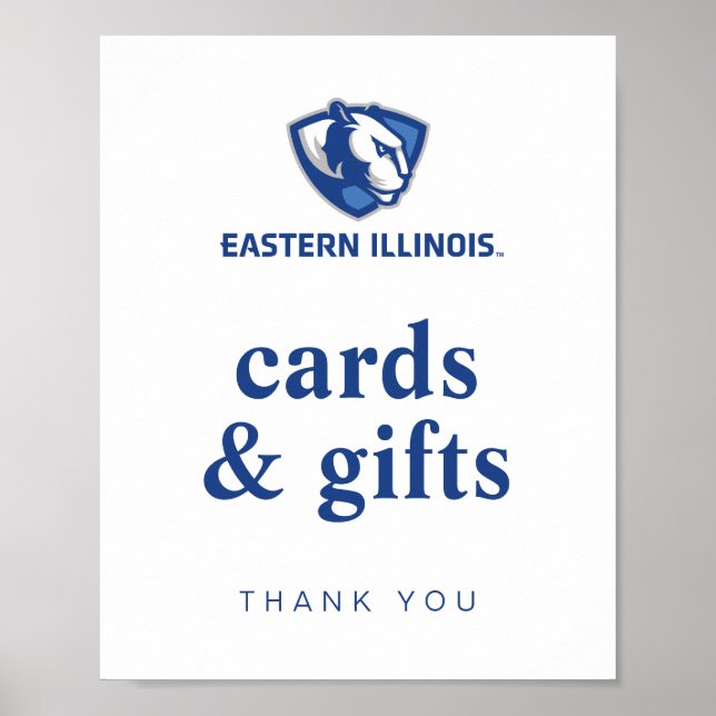 Poster Eastern Illinois Panthers Head and Wordmark Logo (Devant)