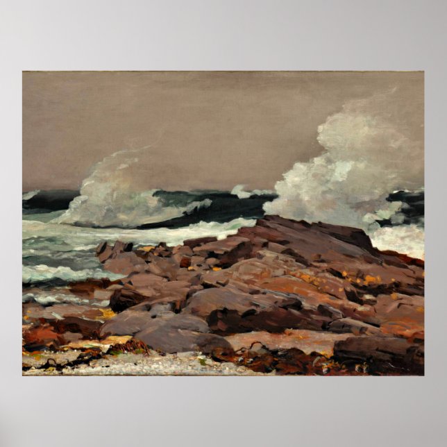 Poster Eastern Point, art raffiné de Winslow Homer (Devant)