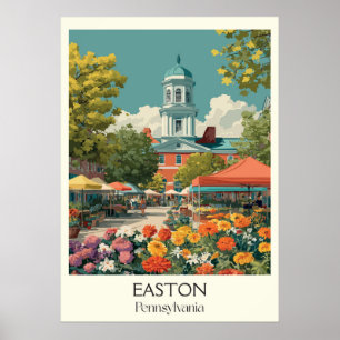 Poster Easton Pennsylvania Vintage Town Carré Art