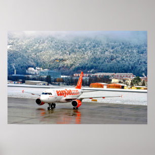 Poster Easy Jet Avion Innsbruck Aéroport Autriche