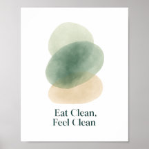 Eat Clean Feel Clean Abstract Kitchen Print