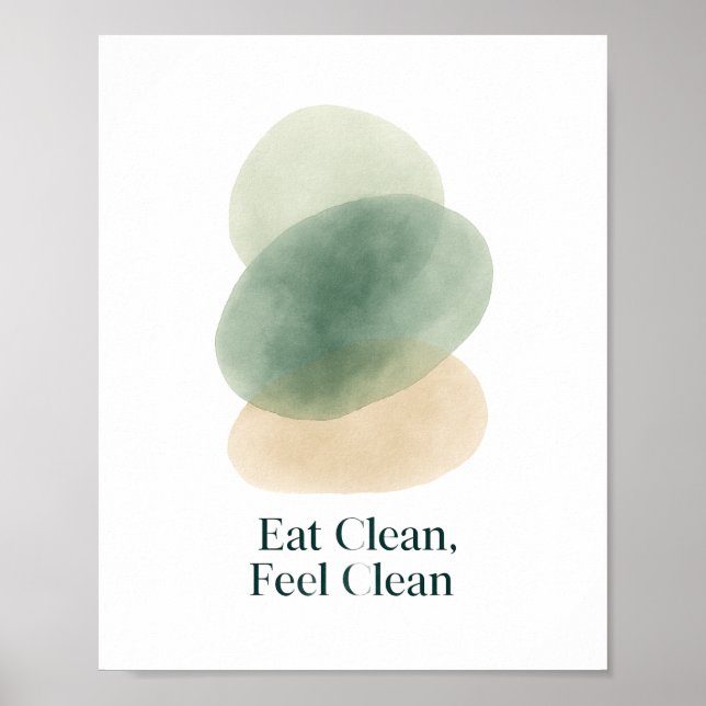 Poster Eat Clean Feel Clean Abstract Kitchen Print (Devant)