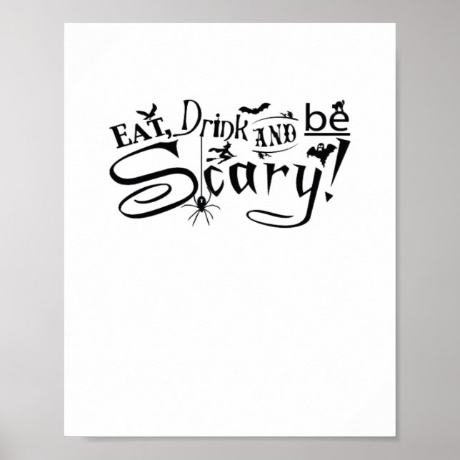Poster Eat Drink And Be Scary Casual Simple (Devant)