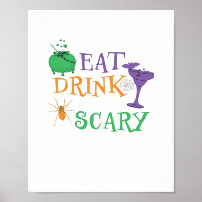 Poster Eat Drink And Be Scary Halloween (Devant)