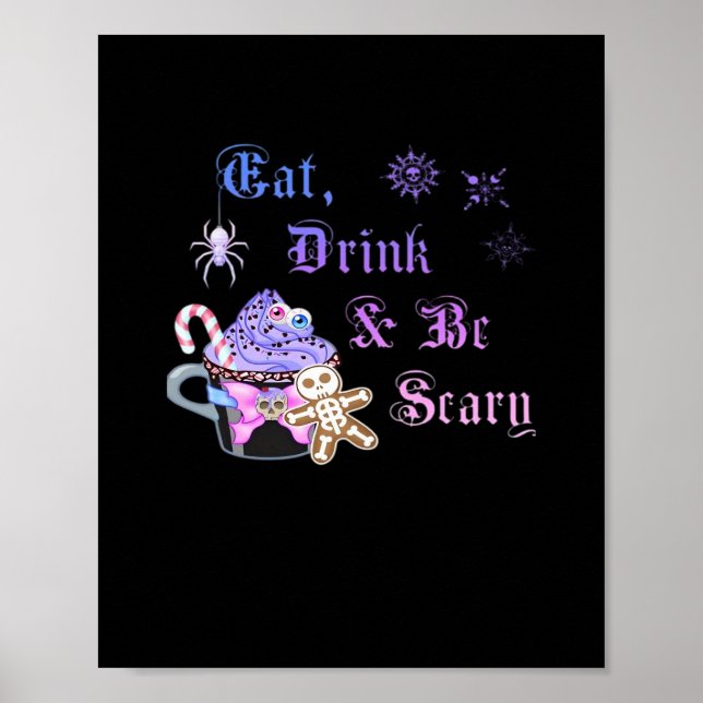 Poster Eat Drink And Be Scary Hexmas Cool Unique Style (Devant)