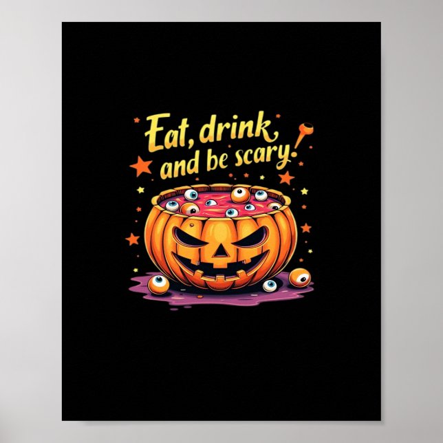 Poster Eat, Drink, and Be Scary Scary Movie Night Hallowe (Devant)