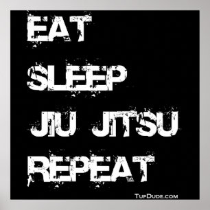 Poster Eat Sleep Jiu Jitsu Répéter l'affiche