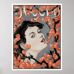 Poster Eating Cherries - Art Nouveau - Jugend Magazine