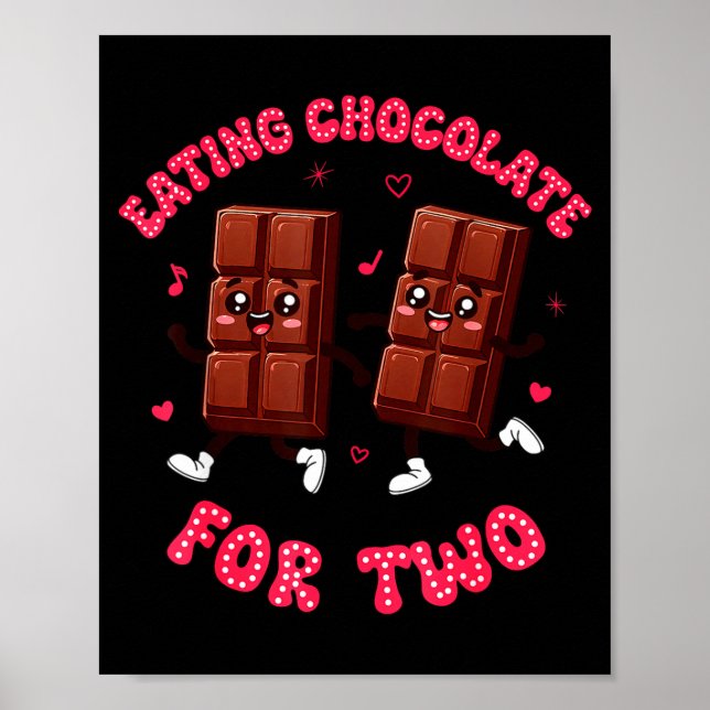 Poster Eating Chocolate For Two Pregnancy Valentines Day  (Devant)