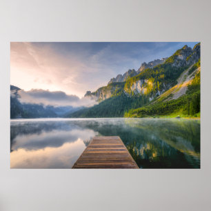 Poster Eau   Azure Alpine Lake, Autriche