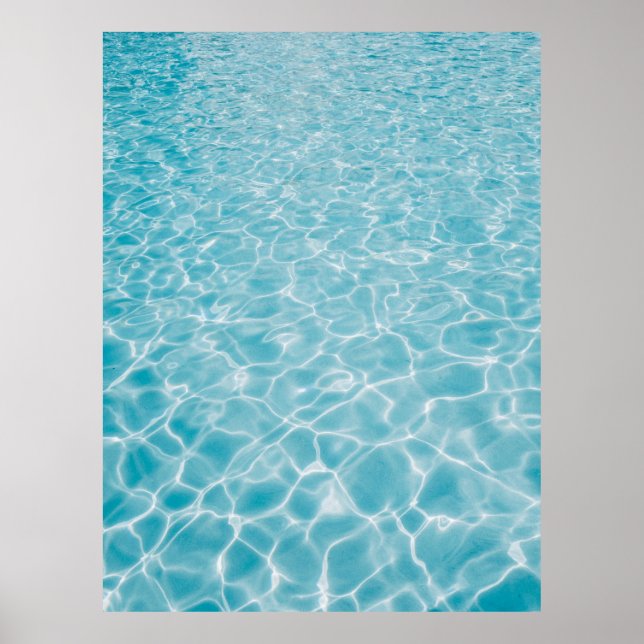 Poster Eau bleu cristal ondulante (Devant)