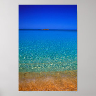 Poster Eau bleue, îles Exuma, Bahamas.