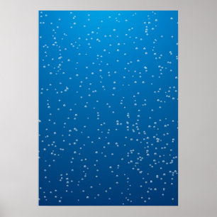 Poster Eau Bleue Profonde Et Petites Bulles