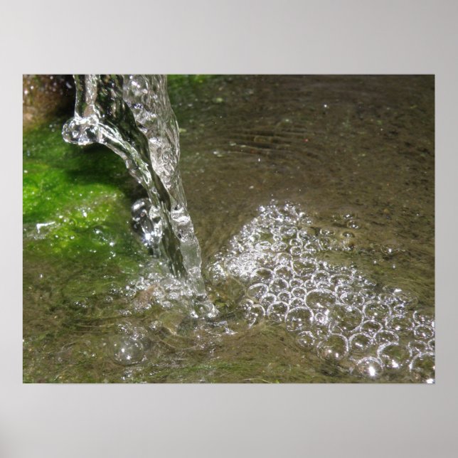 Poster Eau bouillonnante des chutes d'eau (Devant)