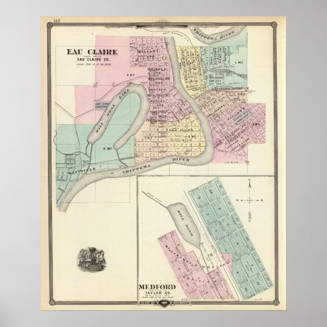 Poster Eau Claire et Medford (Devant)