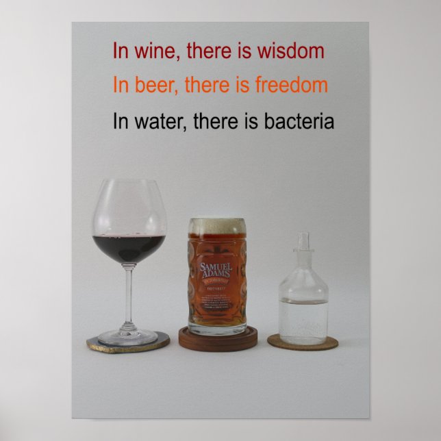 Poster Eau de bière à vin (Devant)