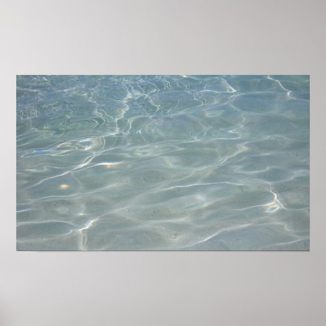 Poster Eau des Caraïbes Bleu Abstrait Nature (Devant)