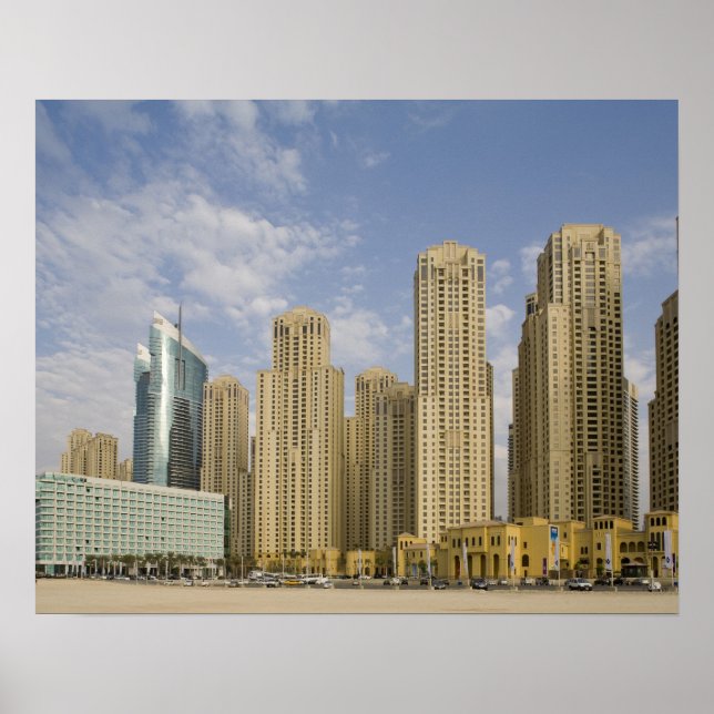 Poster EAU, Dubaï, Marina. Résidence Jumeirah Beach (Devant)