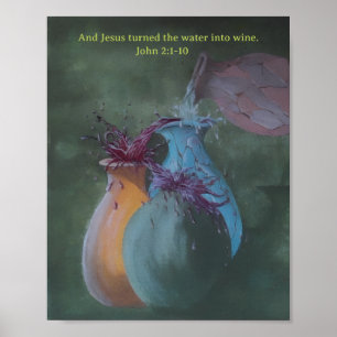 Poster Eau en Vin
