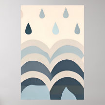 Eau goutte minimaliste abstraite d'art acrylique