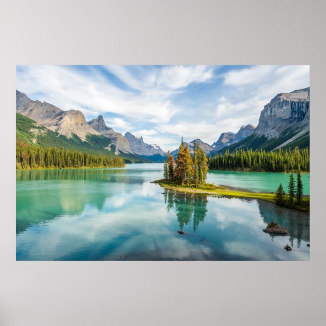 Poster Eau | Lac Maligne, Parc national Jasper, Canada (Devant)