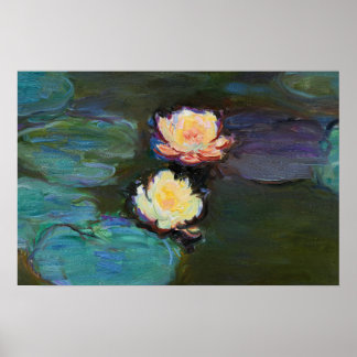 Poster Eau Lillies Peinture Botanique