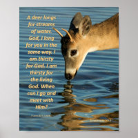 Poster - Eau potable de cerfs avec Psaumes 47:1-2