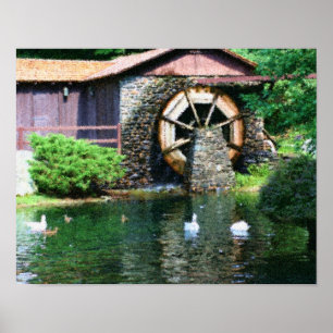 Poster Eau Roue Canard Étang Seurat Photo Peinture