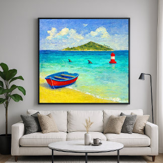 Poster Eau Traîtresse - Littoral de Style Impressionniste