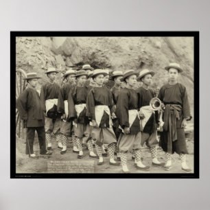 Poster Écart-type chinois 1888 de l'Amérique d'équipe de