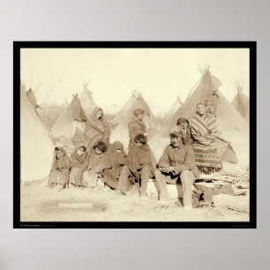 Poster Écart-type indien 1891 de camp de Miniconjou de