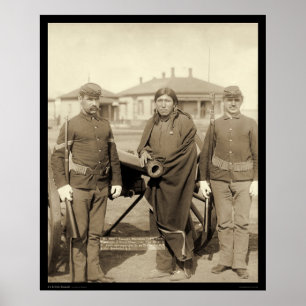 Poster Écart-type indien 1891 d'Oglala de chevaux