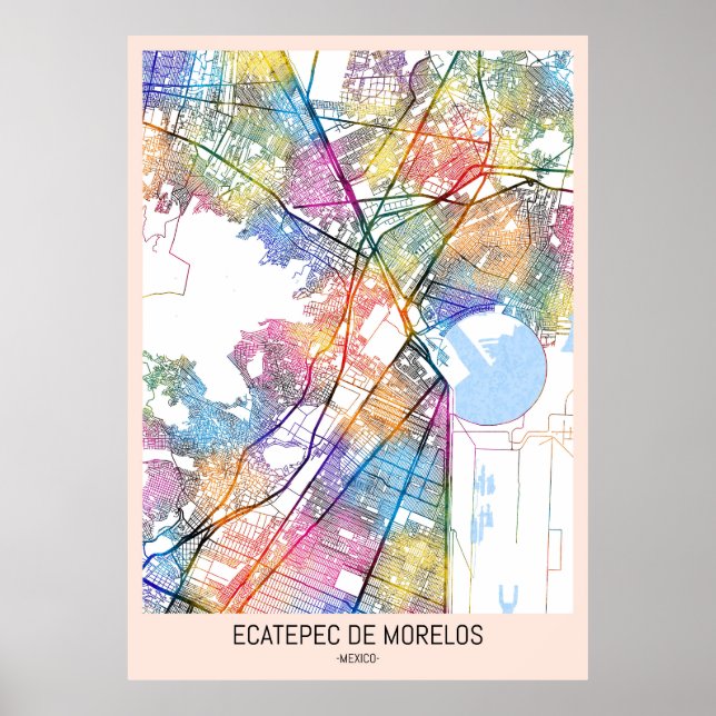 Poster Ecatepec de Morelos Mexico City Carte (Devant)