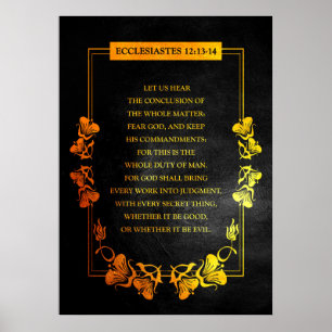 Poster Ecclésiastes 12:13-14 Verse de la Bible