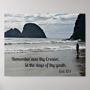 Poster Ecclesiastes 12:1 Se souvenir maintenant de ton Cr