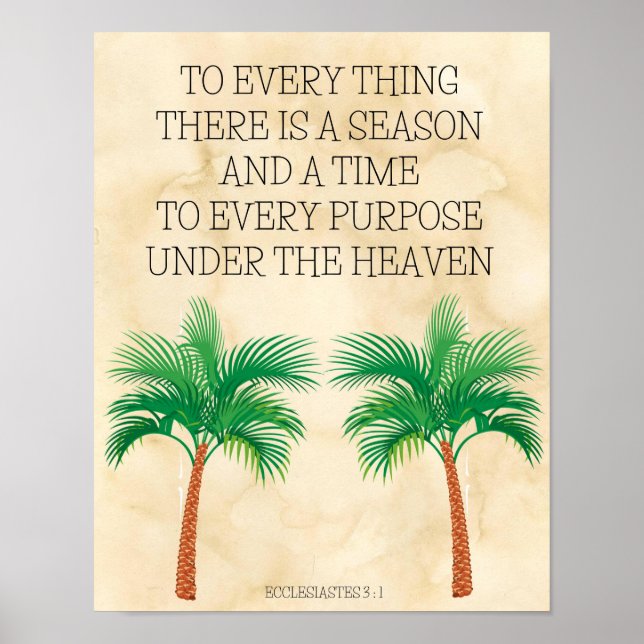 Poster ECCLESIASTES 3 : 1 sur une carte de style biblique (Devant)