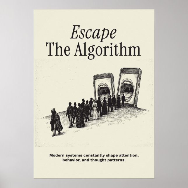 Poster Échapper à l'algorithme (Devant)