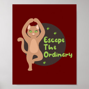 Poster Échapper à l'ordinaire Kawaii mignon chat faisant
