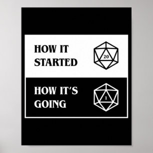 Poster Échec critique D20 Dice Comment ça devient amusant