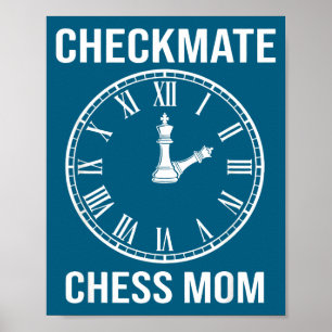 Poster Échec Mat Échiquier Maman Temps Fou Cool