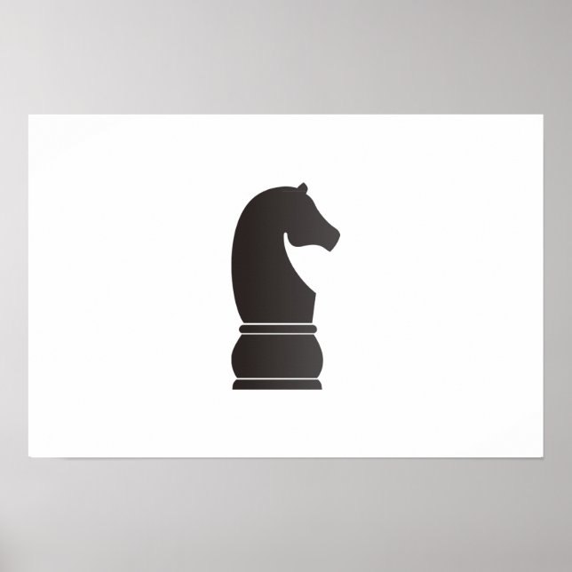 Poster Échecs de chevalier noir (Devant)