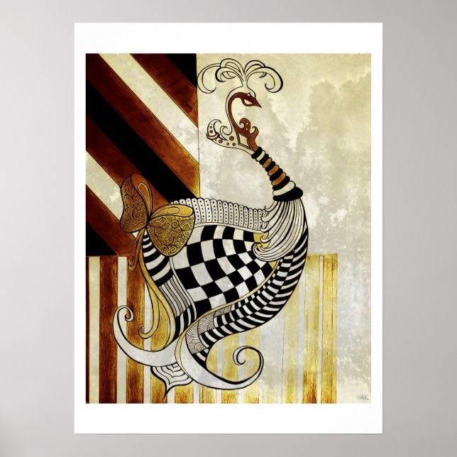 Poster Échecs et boue VINTAGE rustique illustration de pa (Devant)